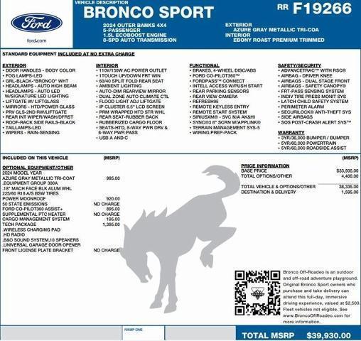 new 2024 Ford Bronco Sport car, priced at $33,527