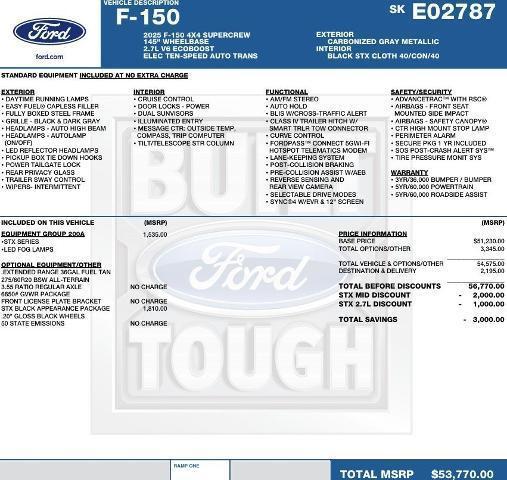 new 2025 Ford F-150 car, priced at $47,778