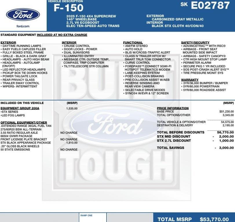 new 2025 Ford F-150 car, priced at $48,278
