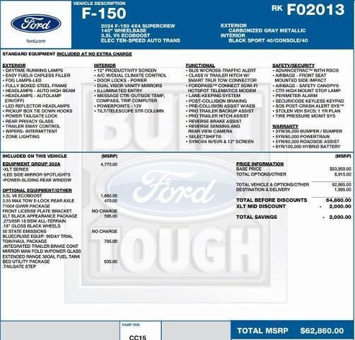 new 2024 Ford F-150 car, priced at $50,867