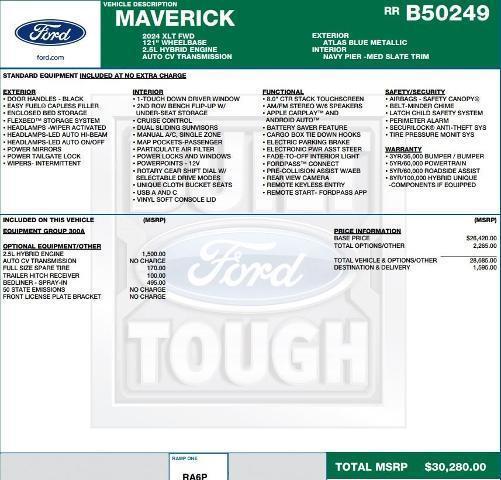 new 2024 Ford Maverick car, priced at $29,280