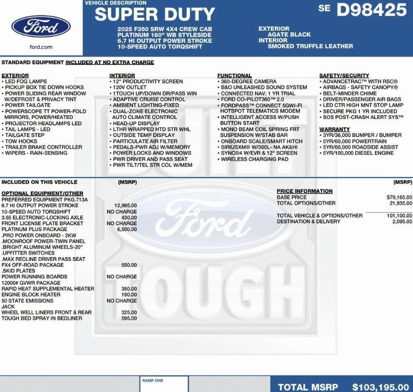 new 2025 Ford F-350 car, priced at $94,384