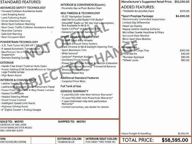 used 2024 Genesis G70 car, priced at $44,995
