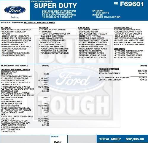 new 2024 Ford F-350 car, priced at $83,972