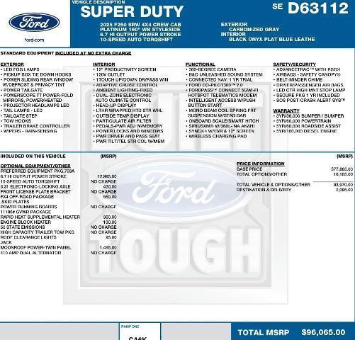 new 2025 Ford F-250 car, priced at $92,987