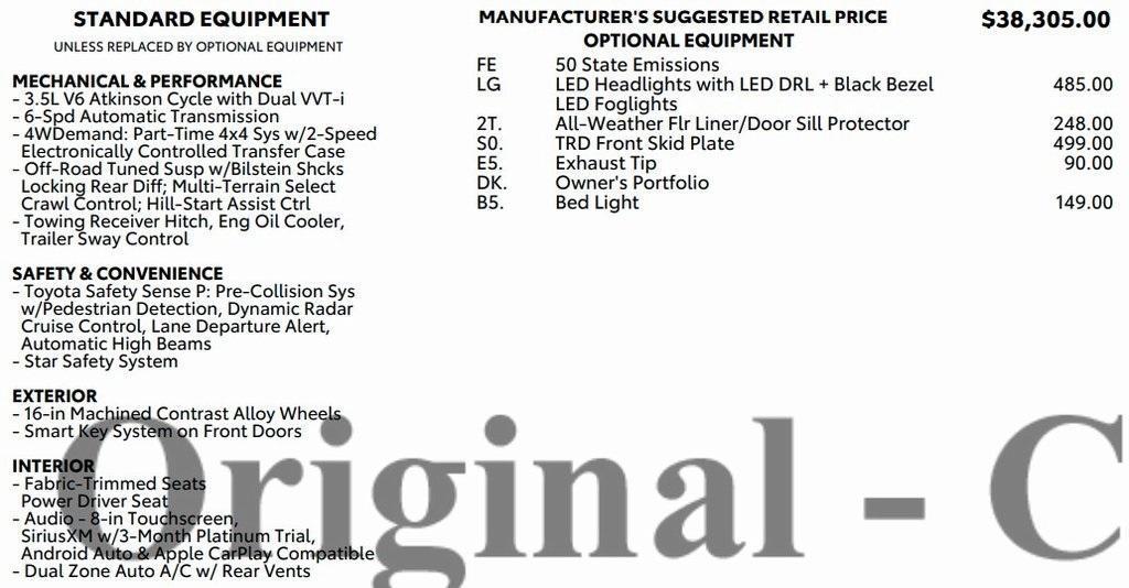 used 2022 Toyota Tacoma car, priced at $36,995