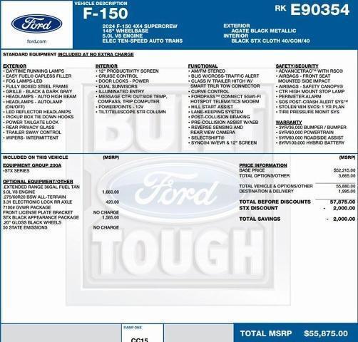 new 2024 Ford F-150 car, priced at $46,012