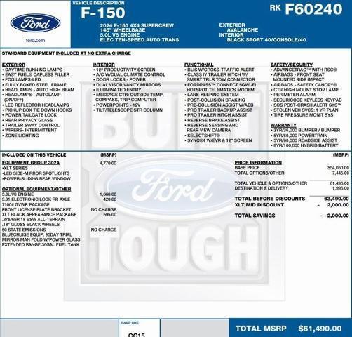 new 2024 Ford F-150 car, priced at $45,804