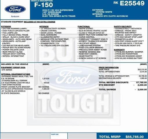 new 2024 Ford F-150 car, priced at $43,970