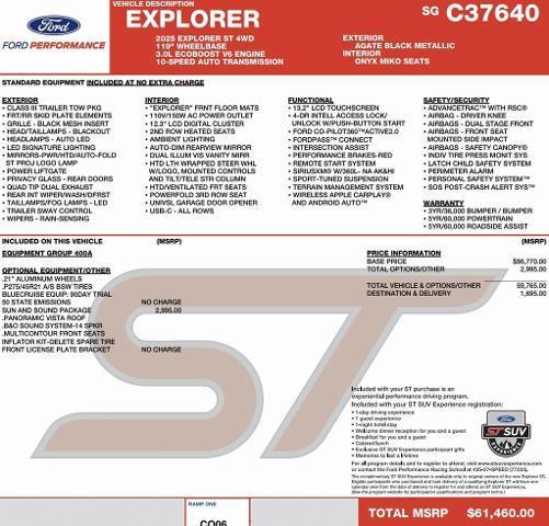 new 2025 Ford Explorer car, priced at $55,891