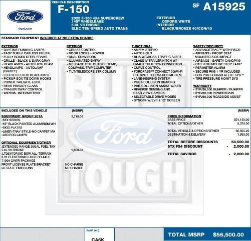 new 2025 Ford F-150 car, priced at $50,013