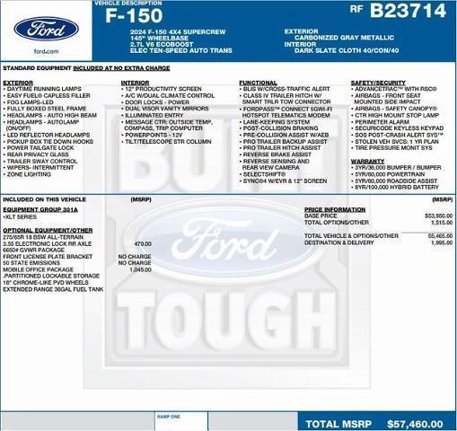 new 2024 Ford F-150 car, priced at $43,993