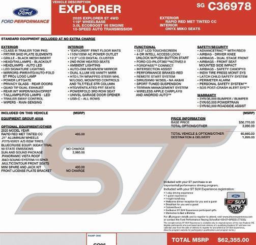 new 2025 Ford Explorer car, priced at $56,714