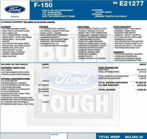 new 2024 Ford F-150 car, priced at $48,630