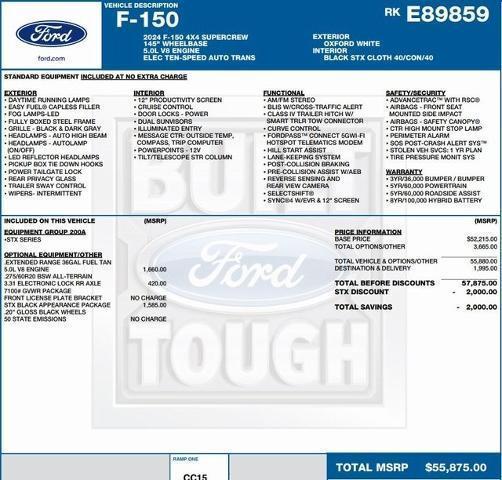 new 2024 Ford F-150 car, priced at $44,012