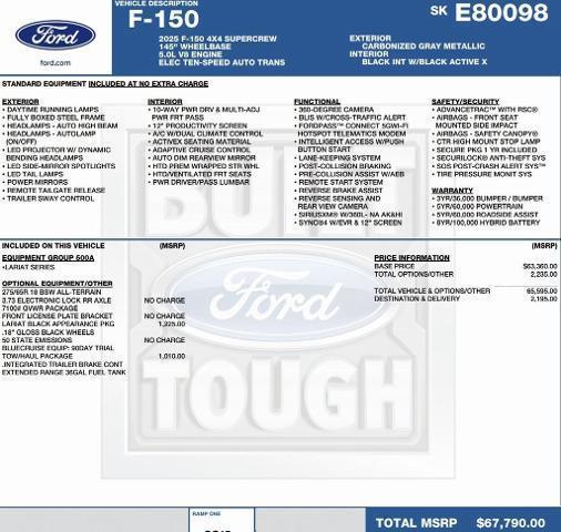 new 2025 Ford F-150 car, priced at $60,784