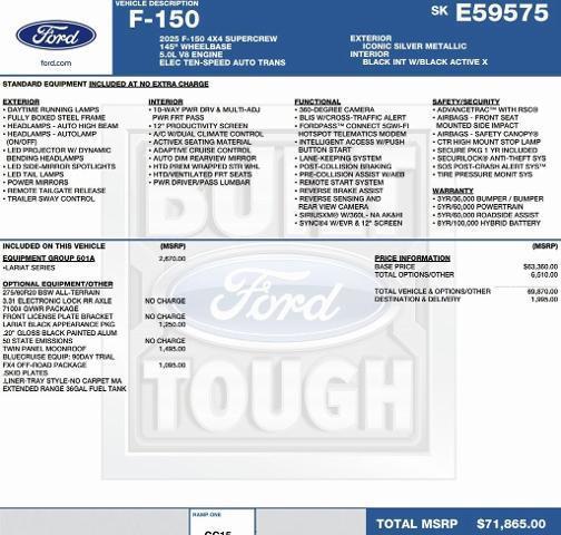 new 2025 Ford F-150 car, priced at $62,040