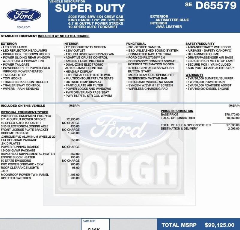 new 2025 Ford F-350 car, priced at $91,291