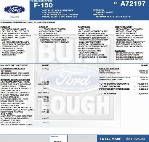 new 2025 Ford F-150 car, priced at $56,222