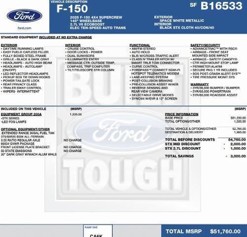 new 2025 Ford F-150 car, priced at $47,217