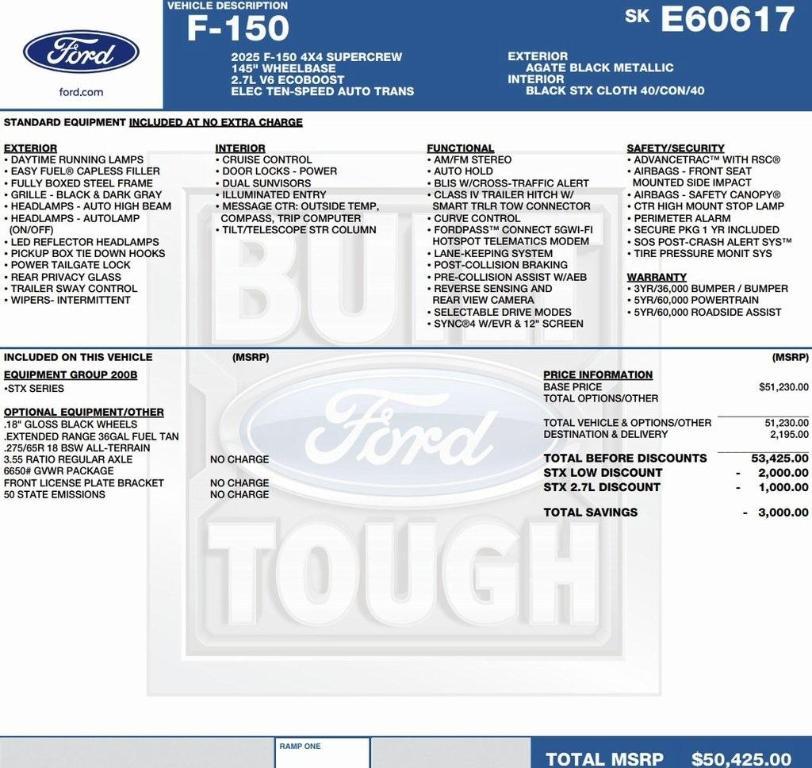 new 2025 Ford F-150 car, priced at $41,446