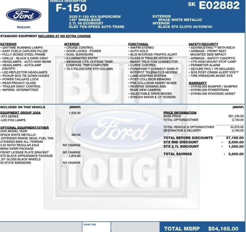 new 2025 Ford F-150 car, priced at $46,730