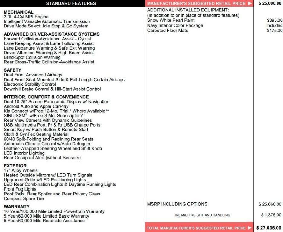 used 2024 Kia Seltos car, priced at $21,495