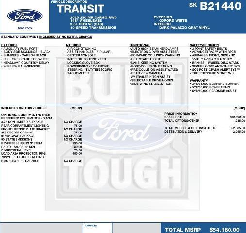 new 2025 Ford Transit-250 car, priced at $47,575