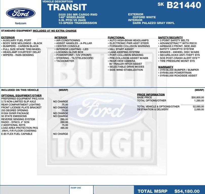 new 2025 Ford Transit-250 car, priced at $49,075