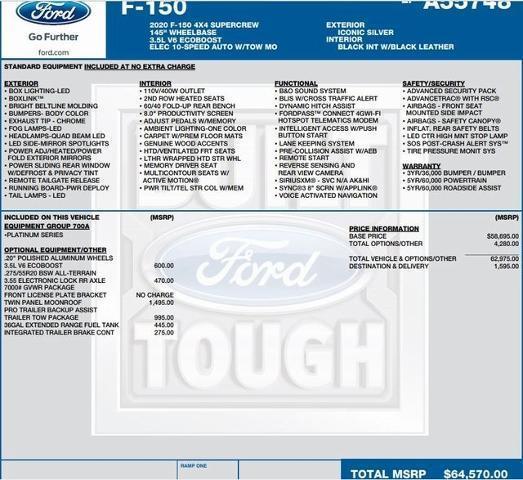 used 2020 Ford F-150 car, priced at $33,995