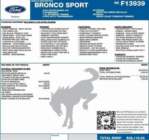 new 2024 Ford Bronco Sport car, priced at $31,358