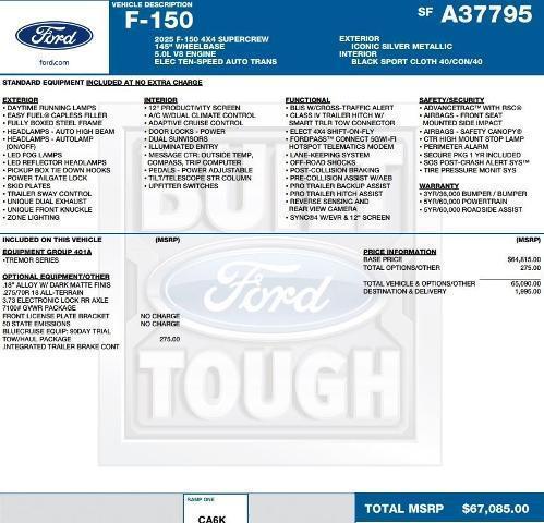 new 2025 Ford F-150 car, priced at $59,164