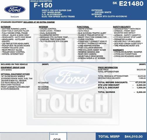 new 2025 Ford F-150 car, priced at $38,790