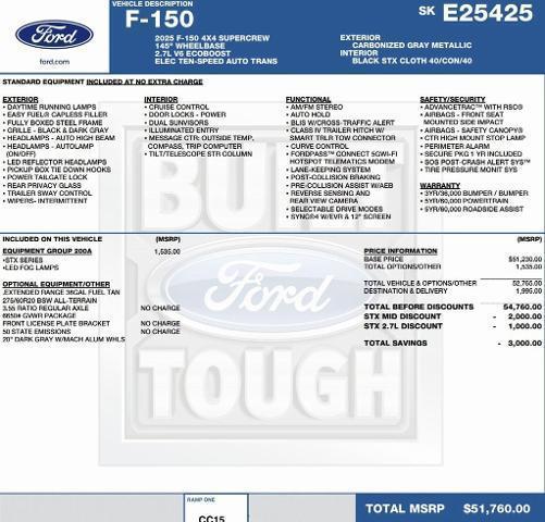 new 2025 Ford F-150 car, priced at $44,067