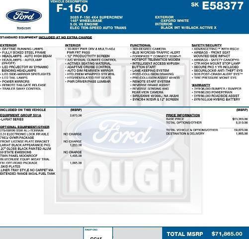 new 2025 Ford F-150 car, priced at $62,040