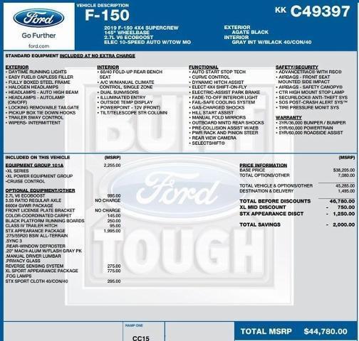 used 2019 Ford F-150 car, priced at $16,995