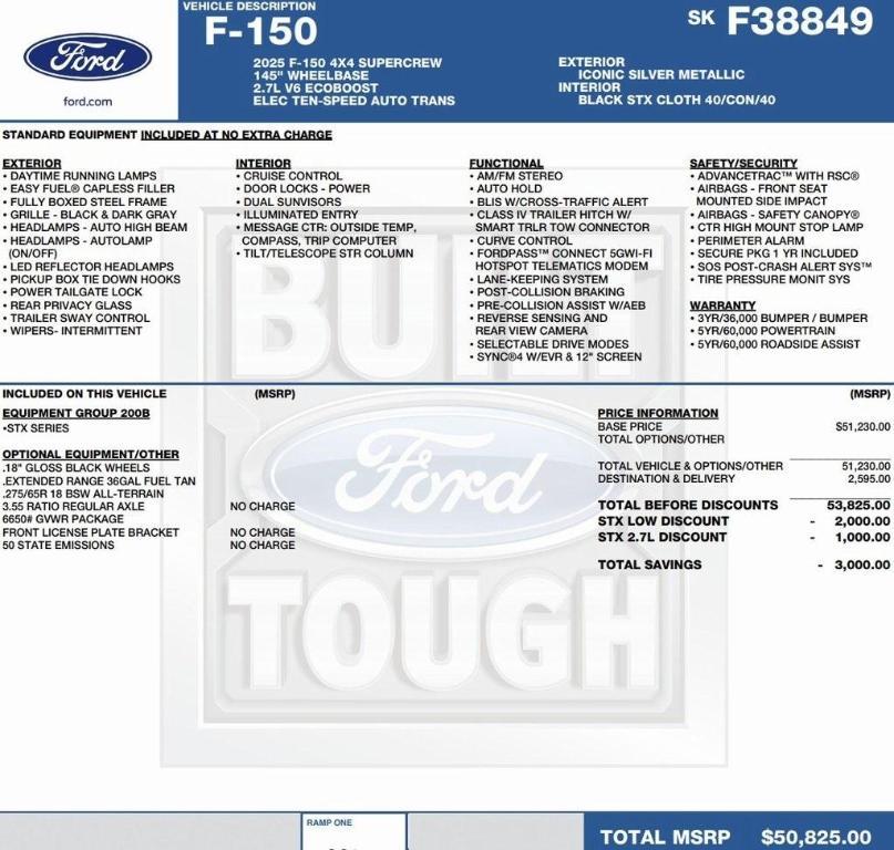 new 2025 Ford F-150 car, priced at $44,702