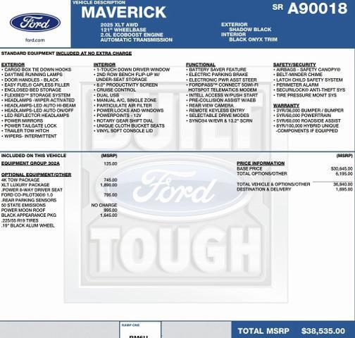 new 2025 Ford Maverick car, priced at $34,669