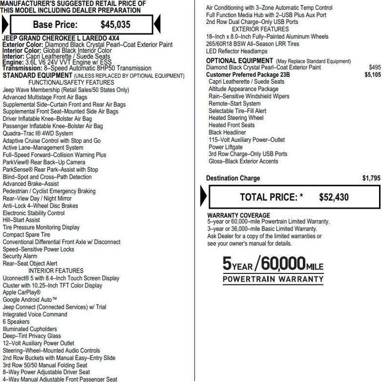 used 2023 Jeep Grand Cherokee L car, priced at $30,995