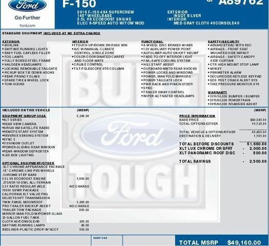 used 2016 Ford F-150 car, priced at $14,495