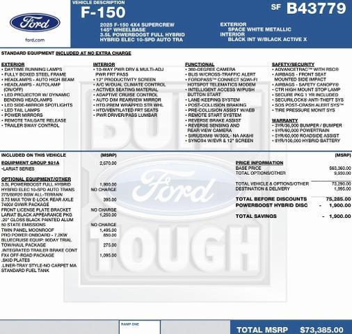 new 2025 Ford F-150 car, priced at $65,728