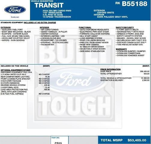 new 2024 Ford Transit-250 car, priced at $49,479