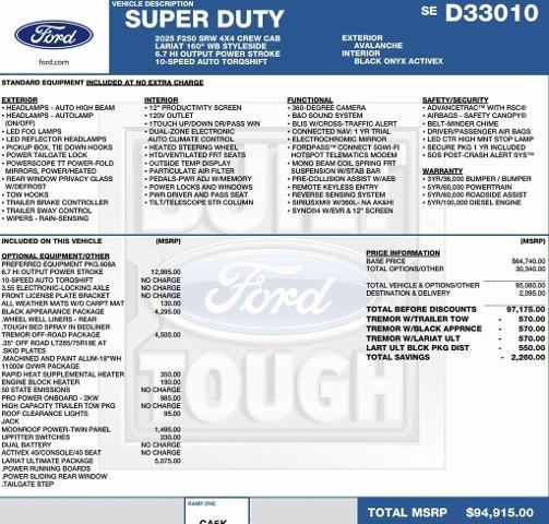 new 2025 Ford F-250 car, priced at $86,440