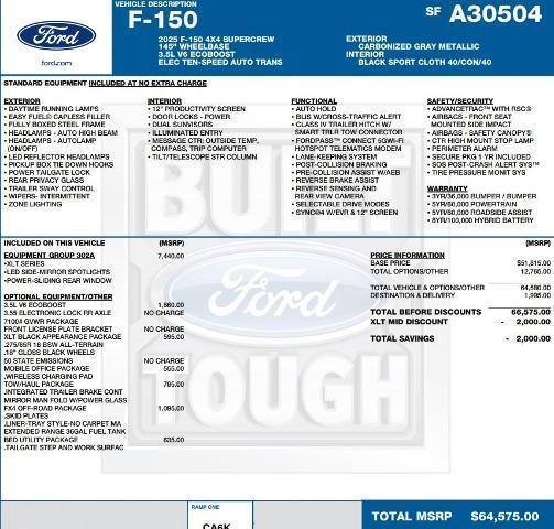 new 2025 Ford F-150 car, priced at $59,858