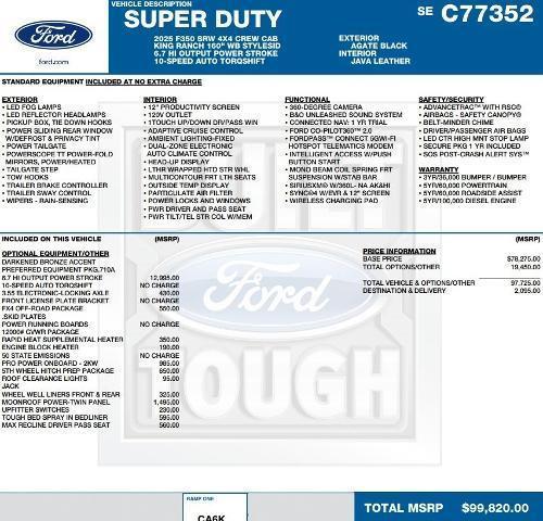 new 2025 Ford F-350 car, priced at $92,338