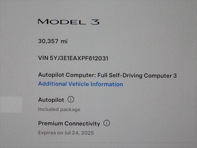 used 2023 Tesla Model 3 car, priced at $26,500