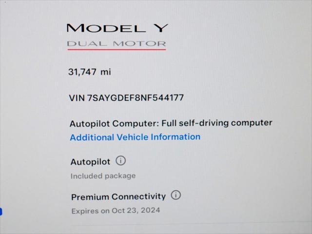 used 2022 Tesla Model Y car, priced at $35,950