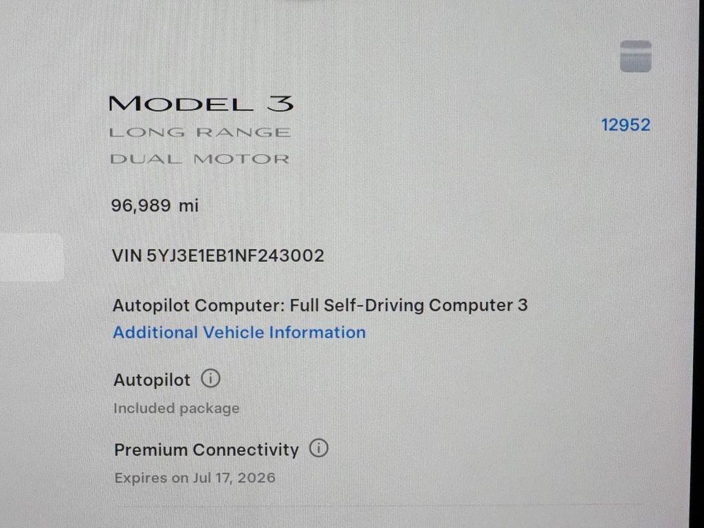 used 2022 Tesla Model 3 car, priced at $22,950