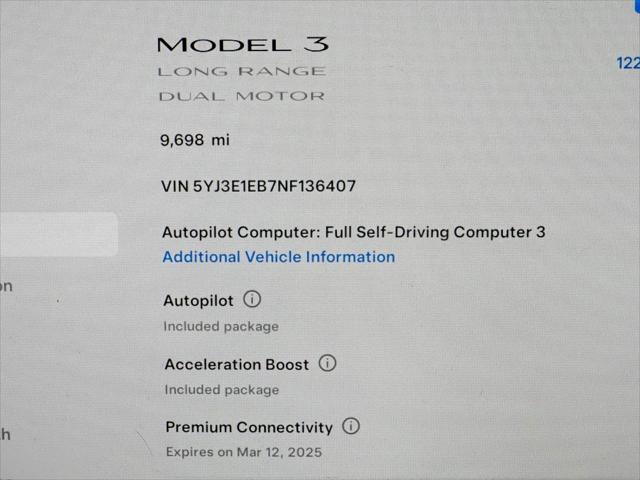 used 2022 Tesla Model 3 car, priced at $29,950