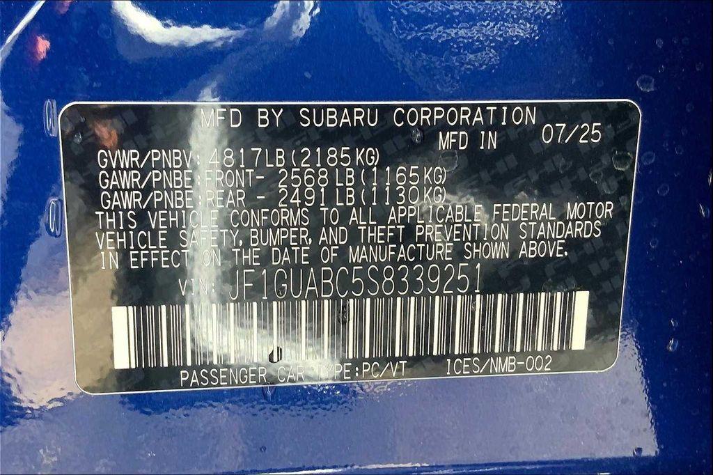 new 2025 Subaru Impreza car, priced at $26,602
